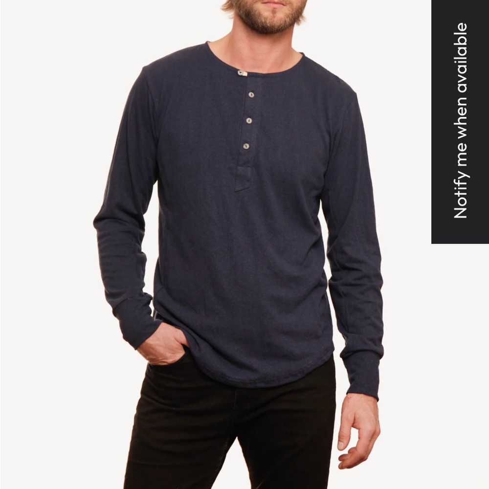 NWT 18 WAITS Men's HOBO Long Sleeve Henley Shirt